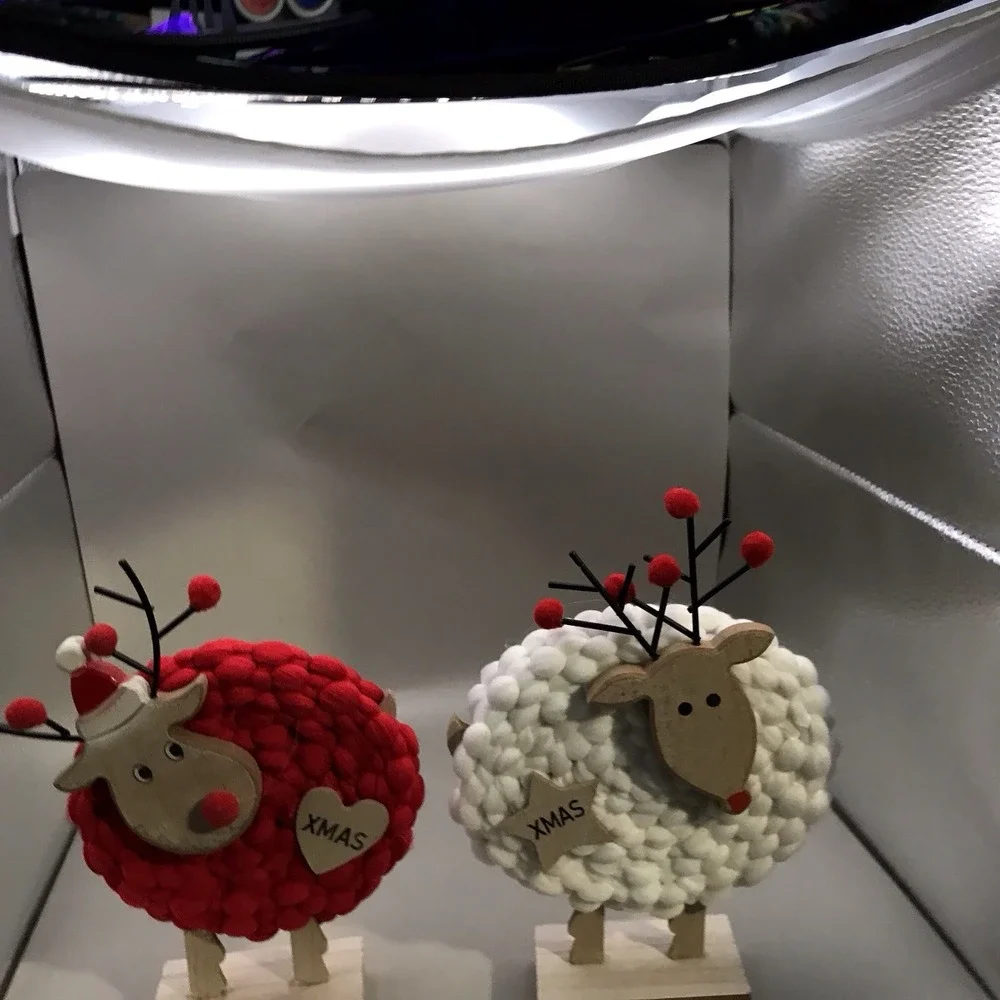 Pair Of Red And White Folksy‎ Reindeer 7